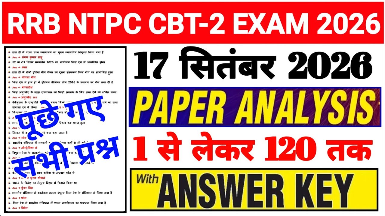 RRB NTPC Cbt 2 Exam Analysis 2026 | RRB NTPC Cbt 2 Paper Analysis | Rrb Ntpc Today Question Review