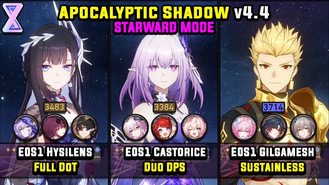 E0S1 Hysilens & E0S1 Castorice & E0S1 Gilgamesh (4 Star) Starward Mode - Apocalyptic Shadow 4.4