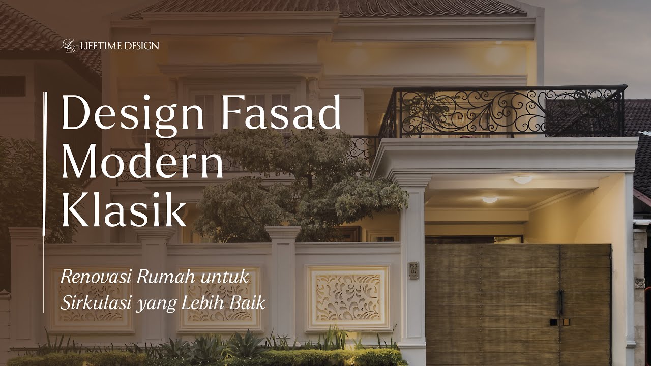 Renovasi Fasad Rumah Modern Classic 180m2 yang Asri di Pondok Indah