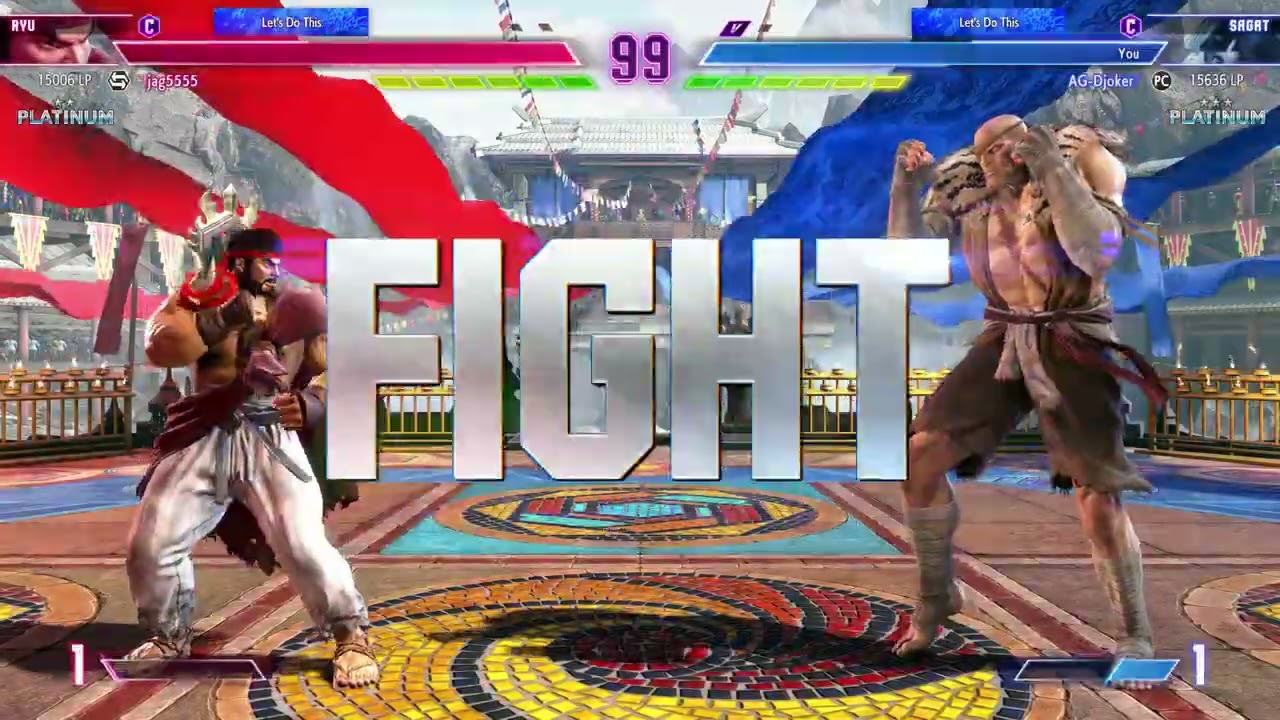 Sagat VS Ryu ranked match game play - Street Fighter 6