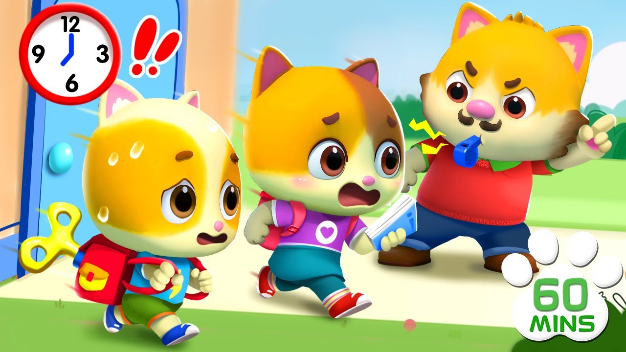 🐱 Show da Família Gato - A Canção de Pontualidade ⏰  | 1 Hora de Compilações Engraçados
