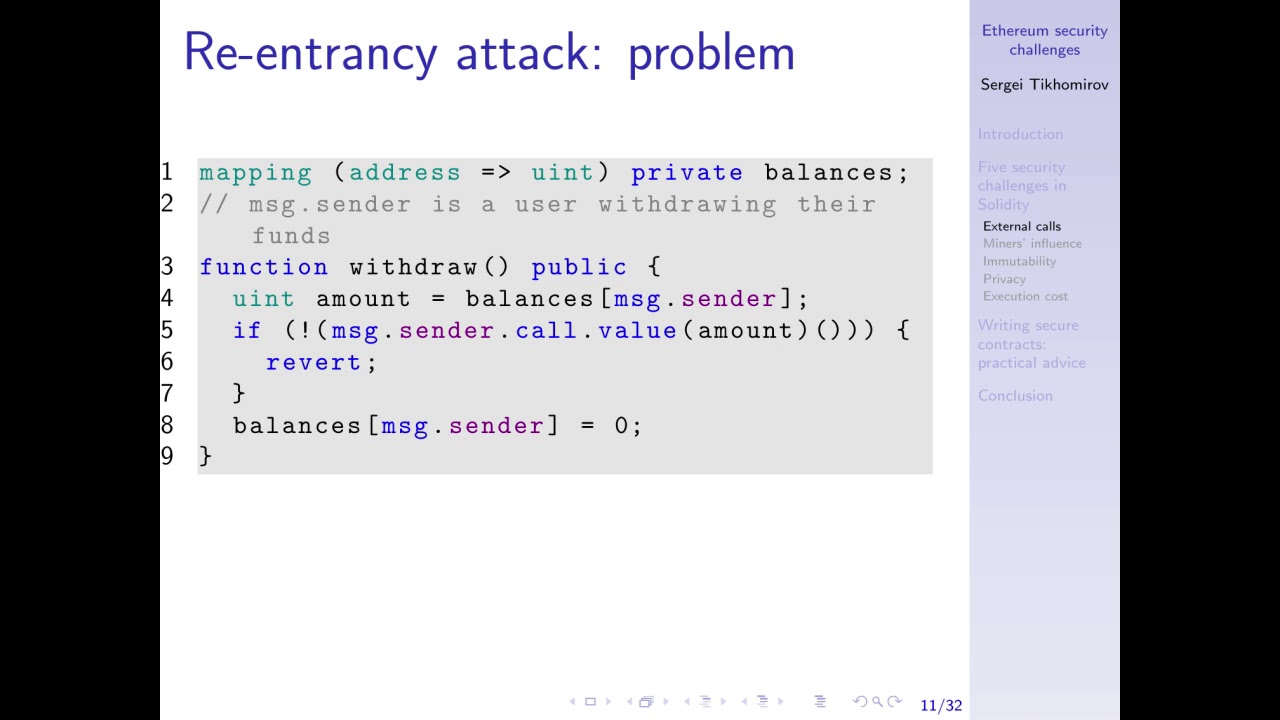 Security challenges in Ethereum smart contract programming