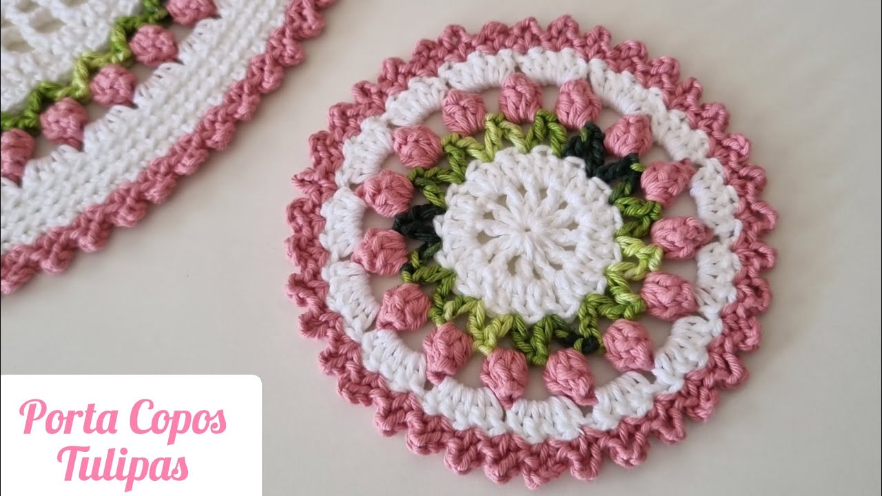 PORTA COPOS TULIPAS passo a passo simples 🌷