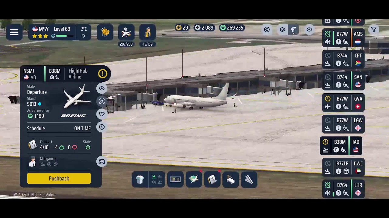 World of Airports Gameplay (IOS) Plane Spotting Msy and San handling contracts #8
