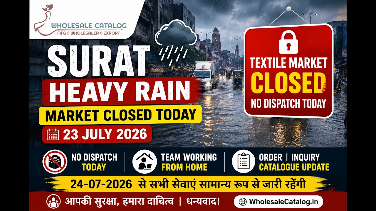 Surat Heavy Rain Update | Textile Market Closed Today | 23 July 2026