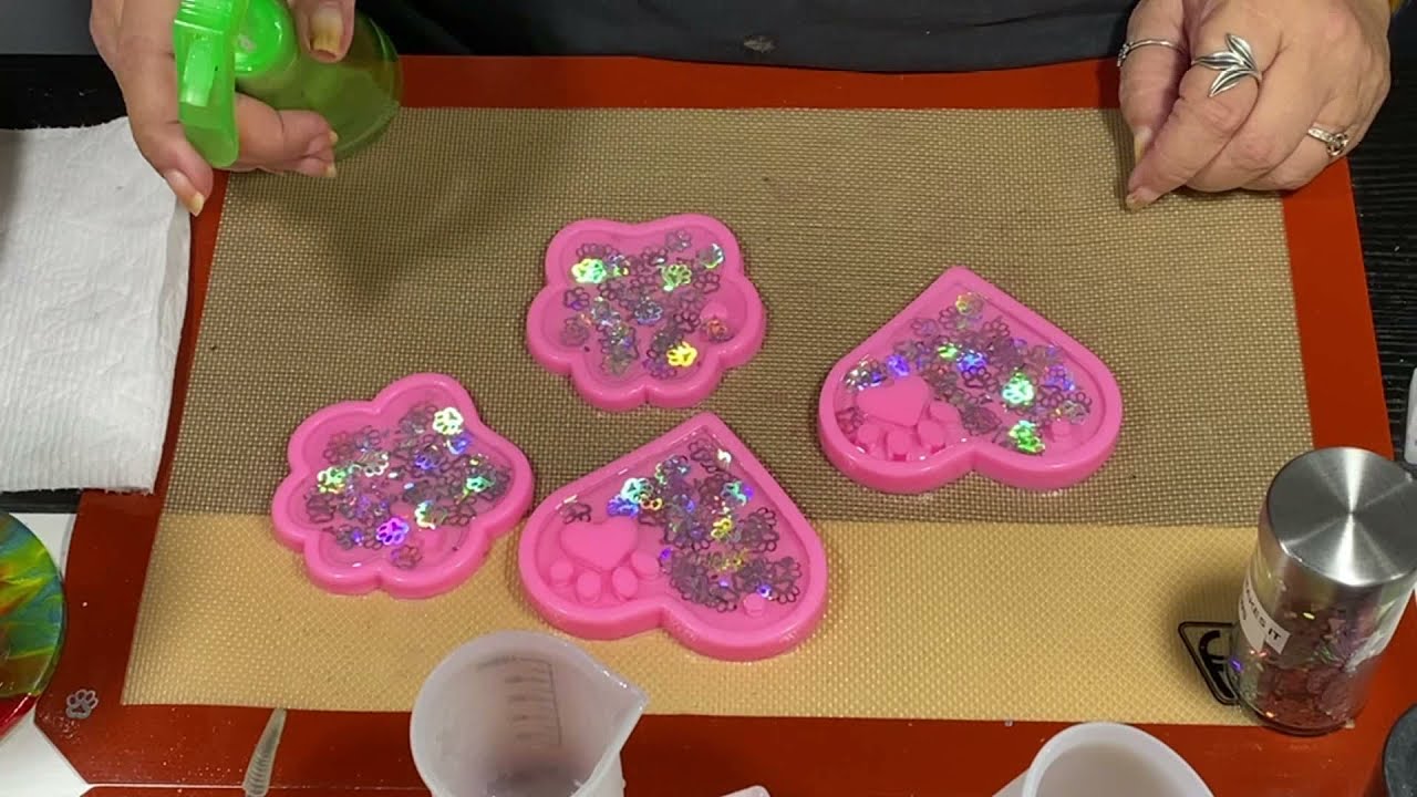 #60 - Resin Paw Print Keychains