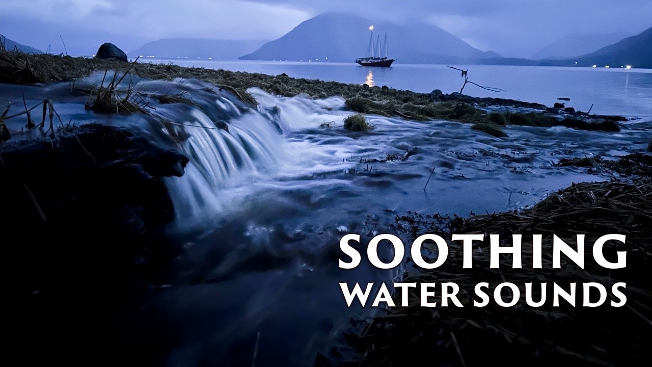 Soothing Running  Water Nature Sounds from Alaskan Wilderness Beach ASMR