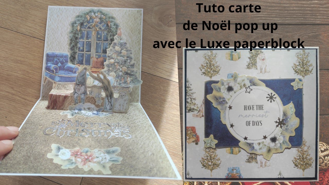 Tuto carte POP UP facile à réaliser avec le Luxe paperblock #action #noel #scrapbooking