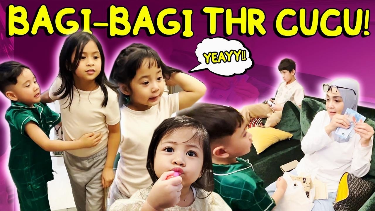 KUMPUL CUCU-CUCU! SERU BANGET MAMA RIETA BAGI-BAGI THR, PADA REBUTAN!!