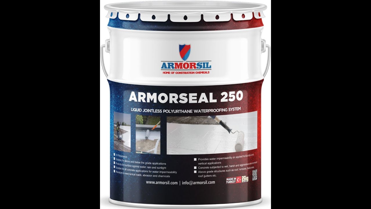 Liquid Jointless Polyurethane Waterproofing System (ARMORSEAL 250)  Application Instructional Video