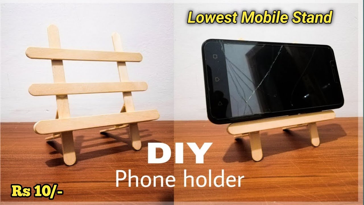 Mobile stand home made with ice cream strick| Popsicle crafts easy 