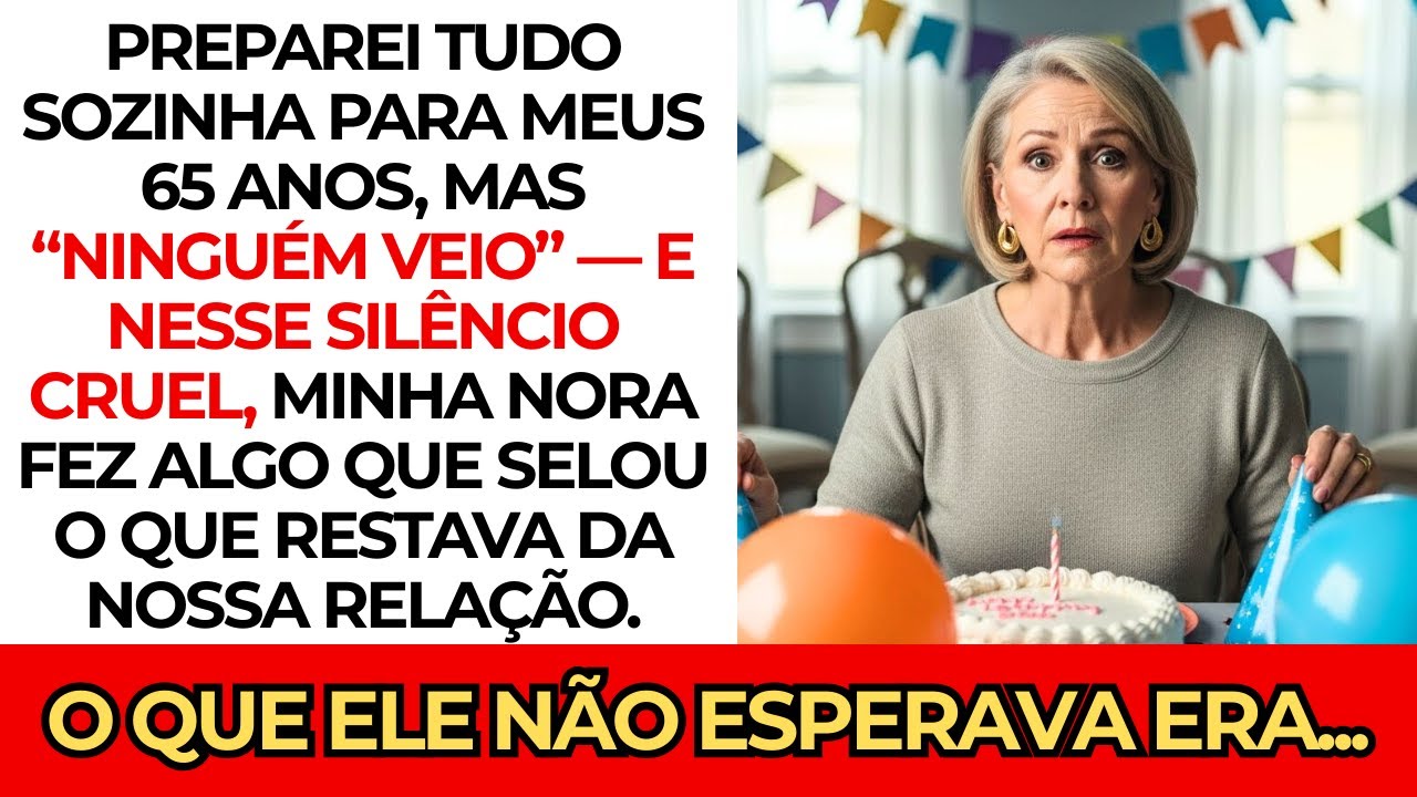 Quando fiz 65 anos, dei uma festa 🎂 para a família. Ninguém veio. Nesse dia, minha nora… 😔
