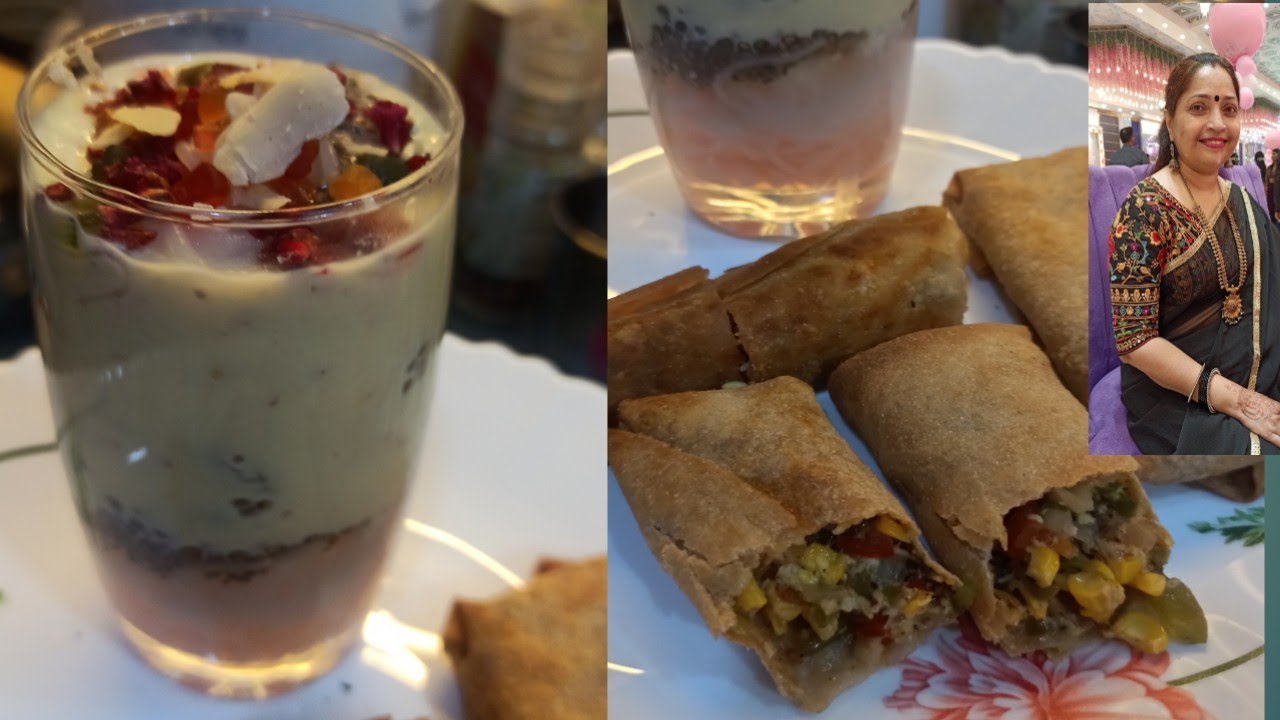 Mix fruit faluda and rabari | cheese corn healthy spring roll