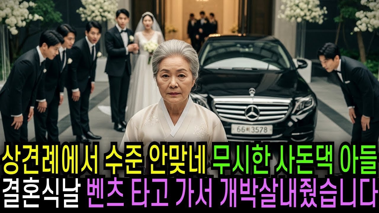 상견례에서 수준 떨어져 무시한 사돈댁 아들 결혼식날 고급 벤츠 타고 가서 박살내줬습니다