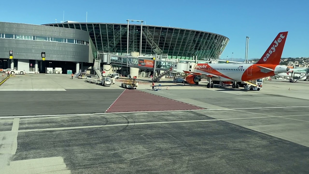Approach ,landing ,Take off. Nice France Airbus 320 .Cockpit view