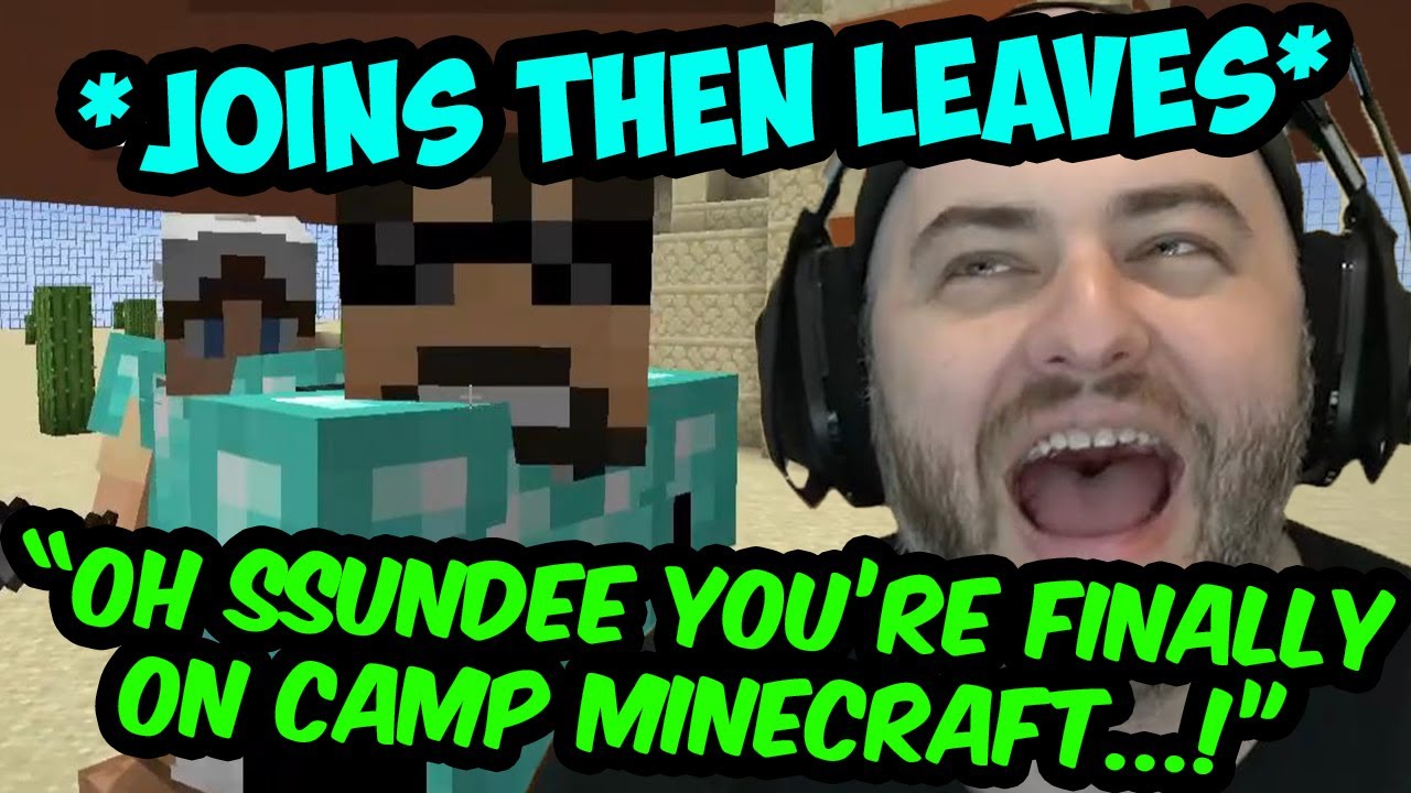 SSundee FINALLY Gets on Camp Minecraft and LEAVES the Game IMMEDIATELY!
