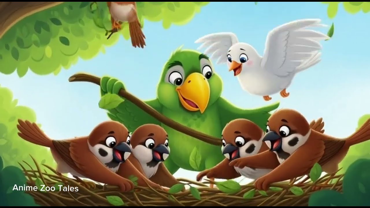 Aero the Little Blue Bird 🐦🎉How One Brave Wing Saved the Forest 🌳✨|Forest story |Nature|relaxing🥰♥️