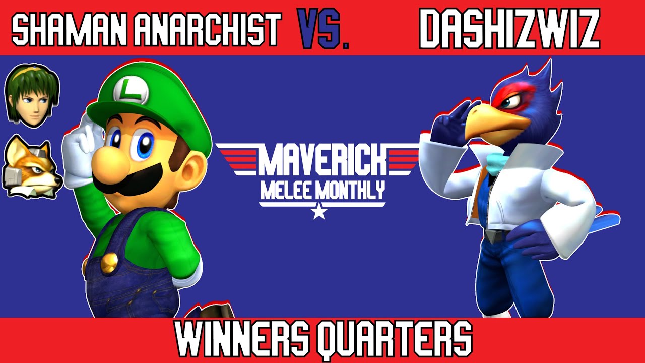Shaman Anarchist (Luigi, Marth, Fox) vs. DaShizWiz (Falco) Winners Quarters | Maverick Melee Monthly