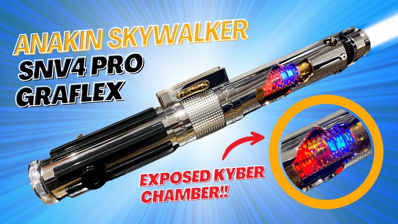 Anakin Skywalker Exposed Kyber Crystal Neopixel Lightsaber (SuperneoX)