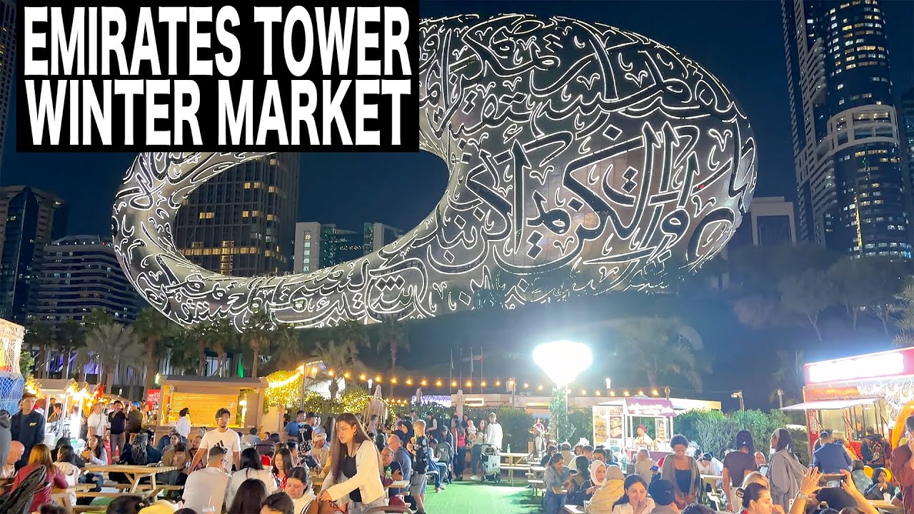 Emirates Tower Winter District | 4K | Dubai Christmas 2025