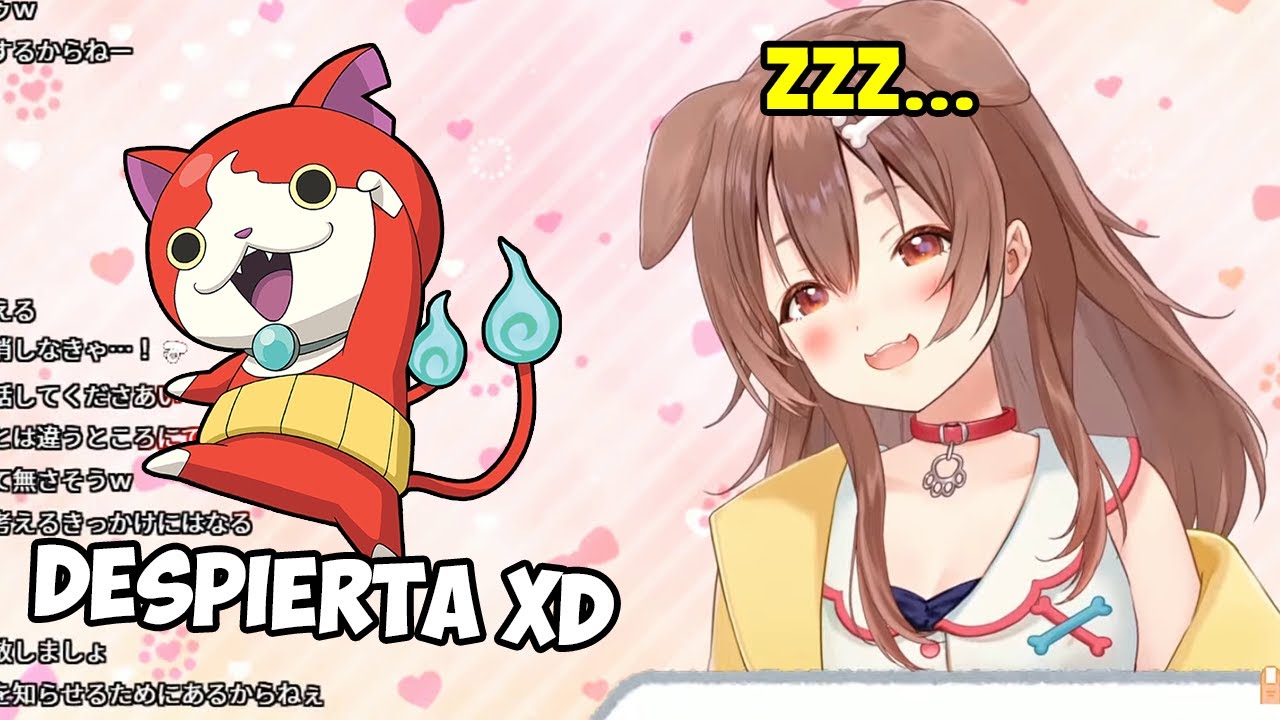 Inugami Korone y su curioso despertador Jibanyan【Hololive/Sub Esp】
