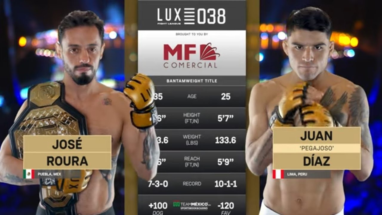 Pelea por el titulo de las 135 lbs de Lux Fight League entre Jose Roura vs Juan 