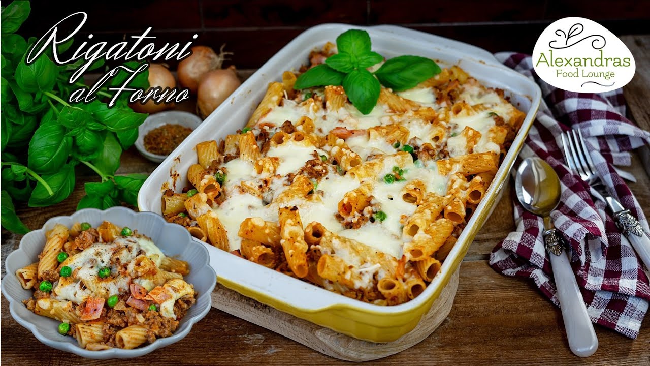 Leckeres italienisches Gericht,, Rigatoni al forno!