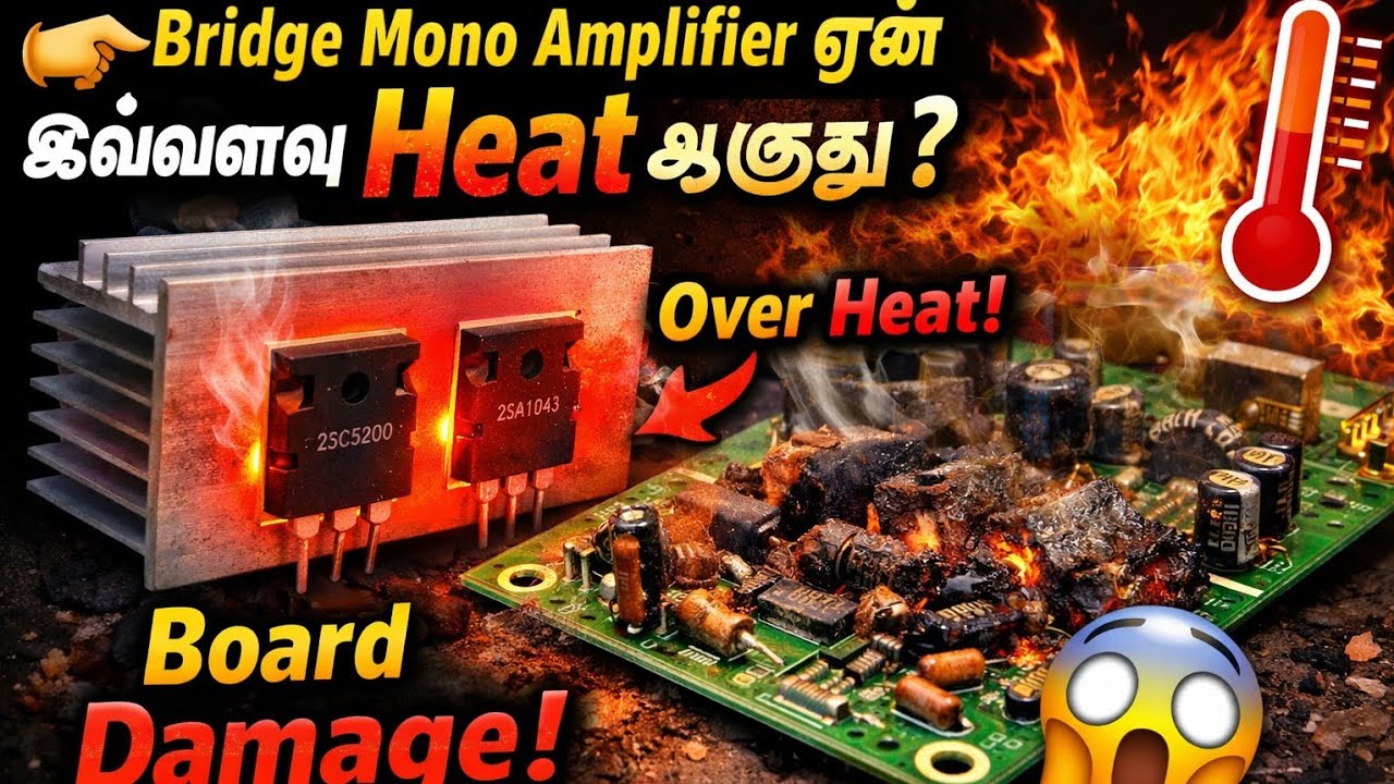 👉 Bridge Mono Amplifier ஏன் இவ்வளவு Heat ஆகுது? 🔥 தெரியாம போட்றீங்கனா Board Damage! 😱#amplifier 