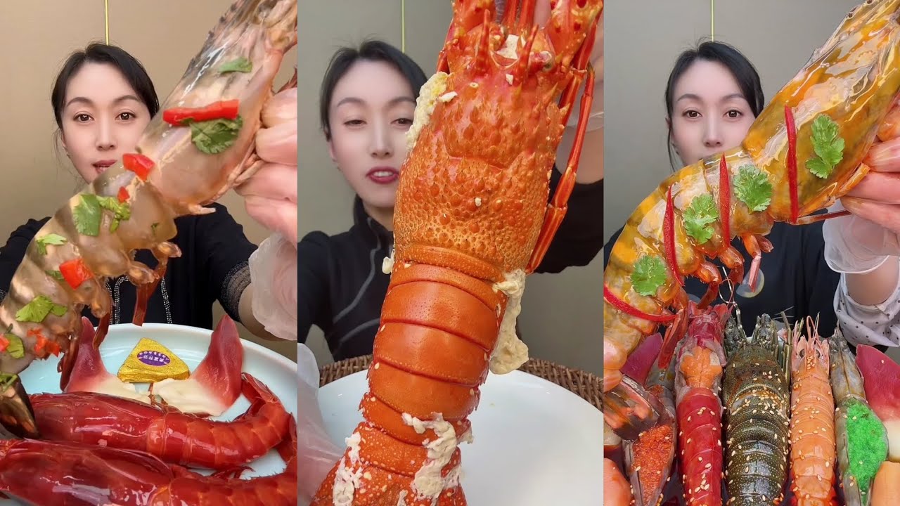 Yummy #584 Eat Lobster 🦞, Shrimp 🍤🦐, ..{ seafood 🦐 🦐 } #mukbang #seafood #yummyfood 