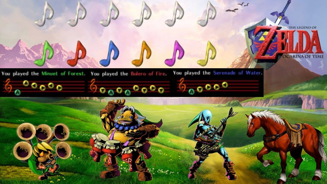 Deku, Goron, & Zora Link Playing all Ocarina of Time Songs - Ocarina of Time Mod