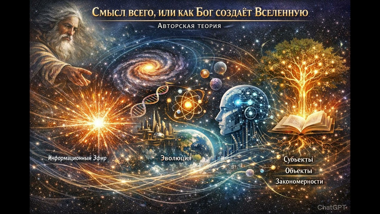 Смысл ВСЕГО  Часть 1  Информационный эфир и эволюция смыслов  Создание вселенной и цели Бога.
