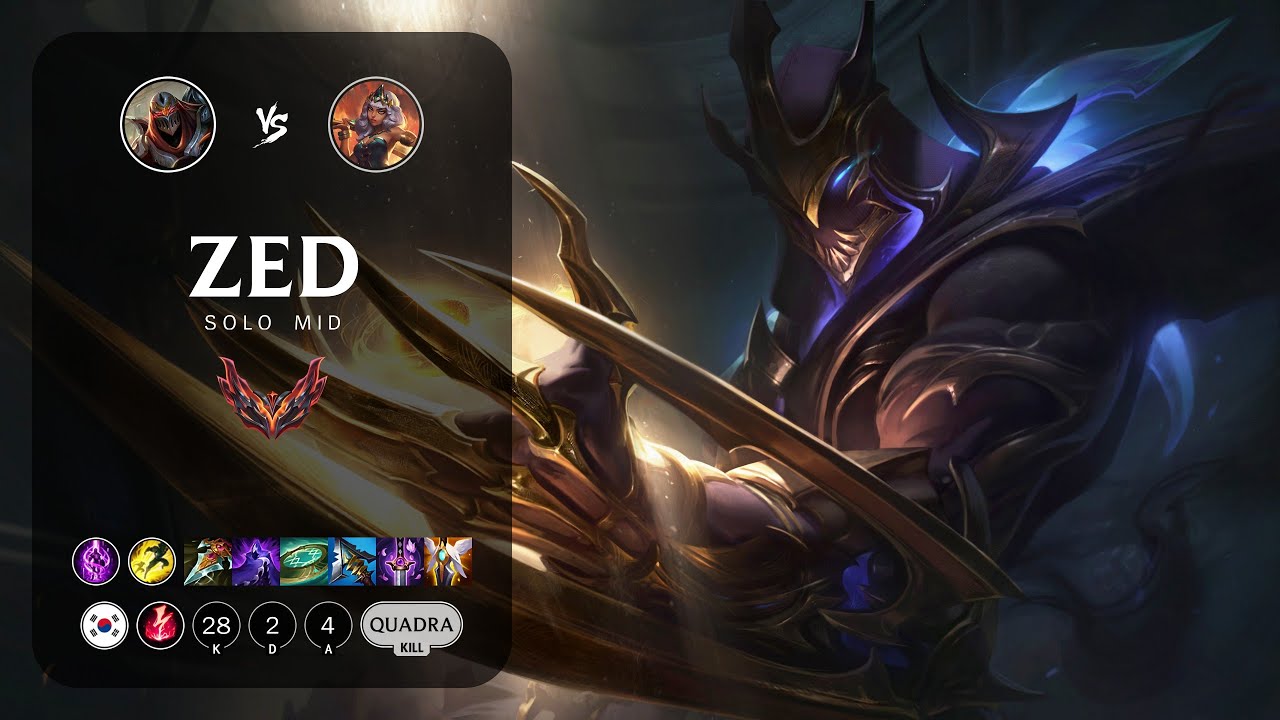 Zed Mid vs Qiyana - KR Grandmaster Patch 13.24