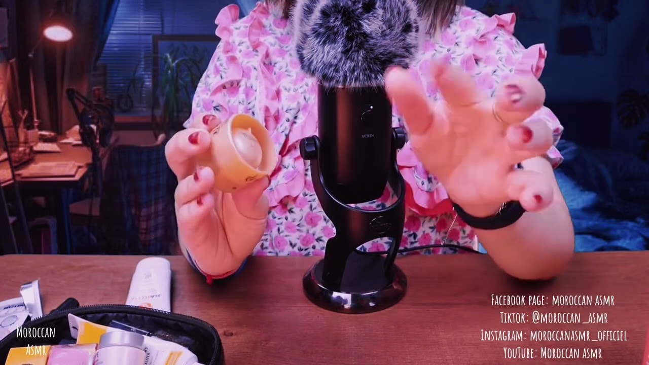 Moroccan asmr صديقتك تعتني ببشرتك مع مضغ العلكة لنومة عميقة