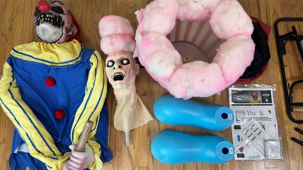 Распаковка и демоверсия Cotton Candy Dan Animatronic 2024 Spirit Halloween