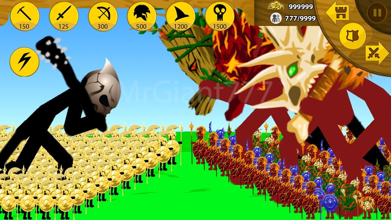 FINAL GIANT BOSS, GOLDEN SPEARTON VS HUGE ARMY LAVA, ICE, LEAF | Stick War Legacy Mod | MrGiant777
