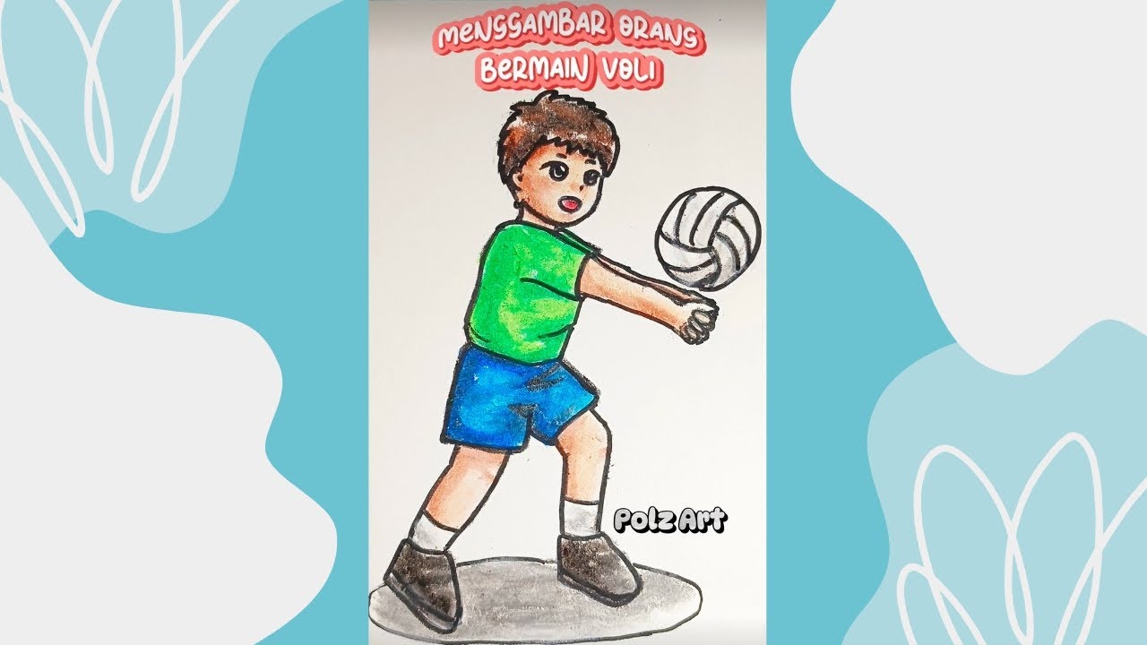 Cara Menggambar Orang Bermain Voli