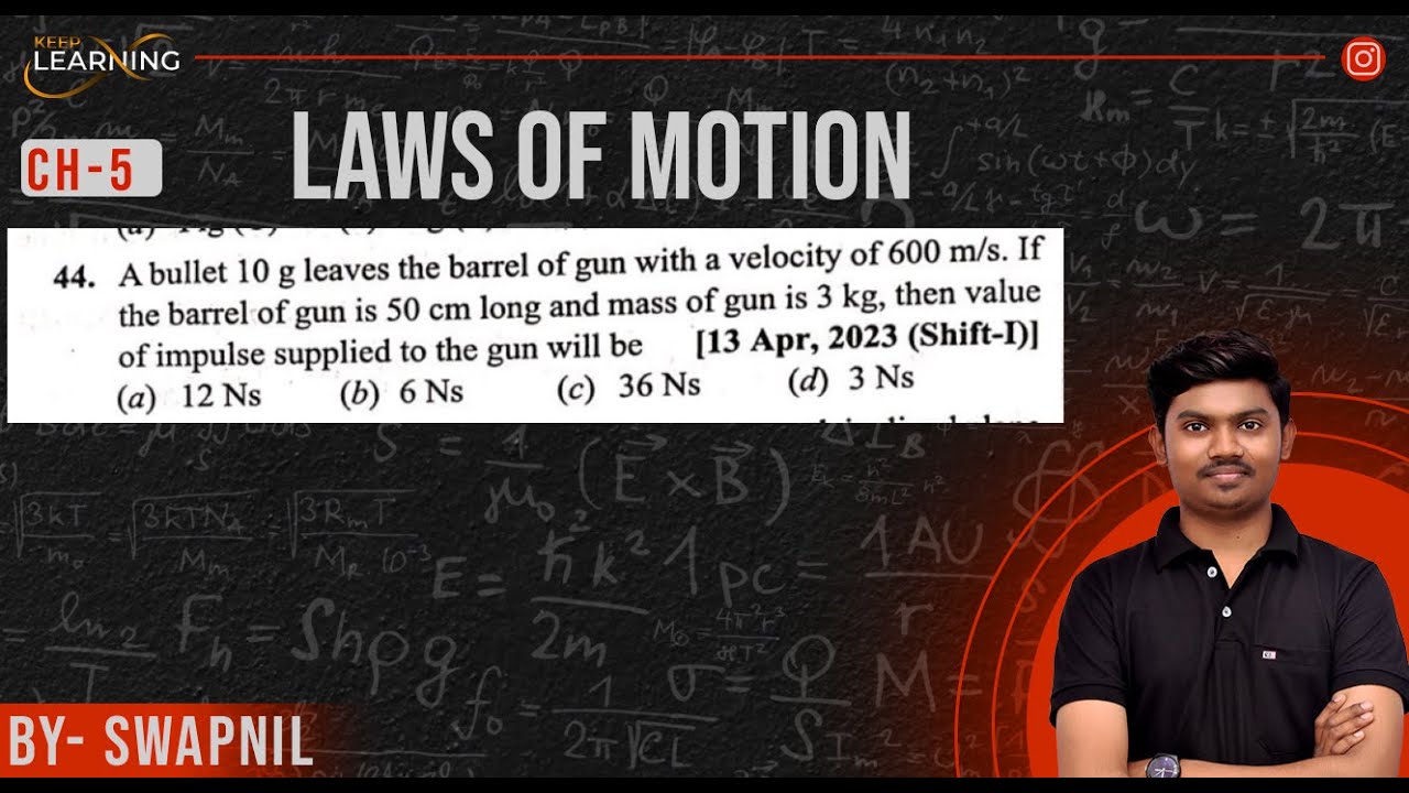 A bullet 10 g leaves the barrel of gun with a velocity of 600 m/s. If the barrel of gun is 50 cm lon
