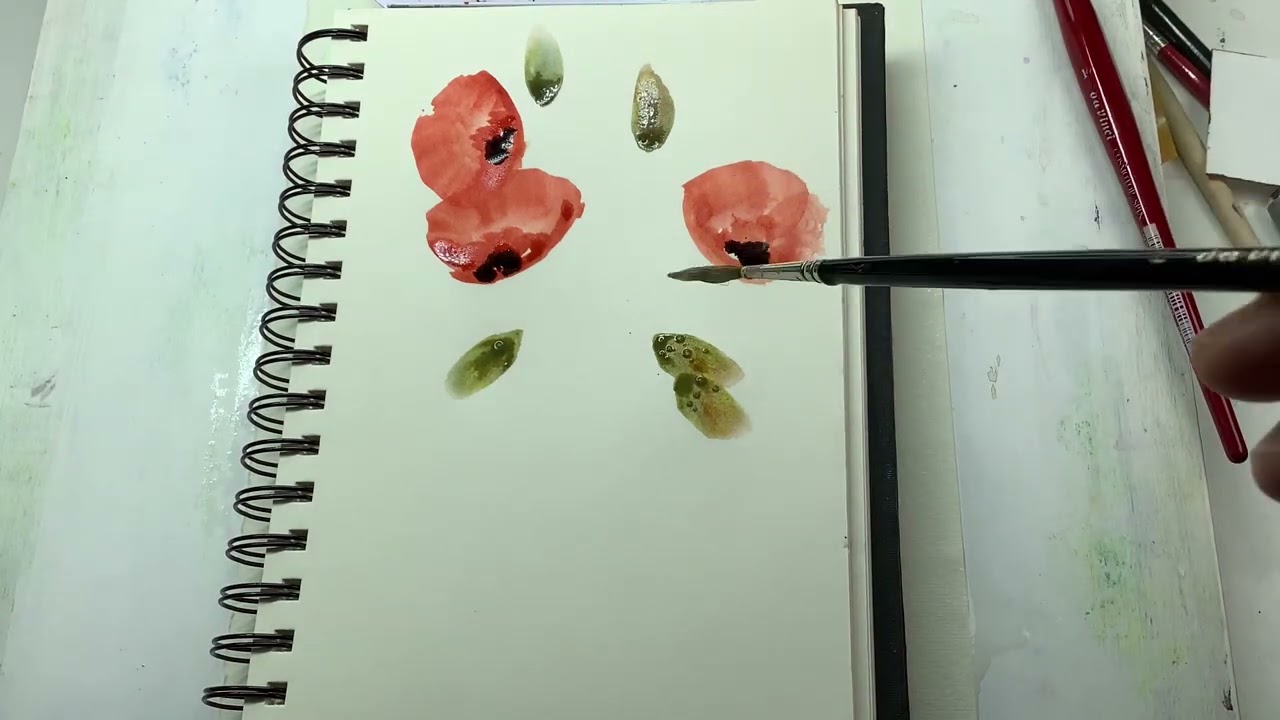 Grundkenntnisse Aquarell, Katzenzungenpinsel , Pinseltechnik 2