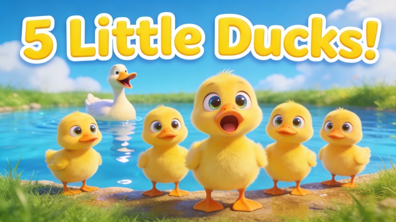 Five Little Ducks  | Counting Song for Kids | Nursery Rhymes & Preschool Learning
