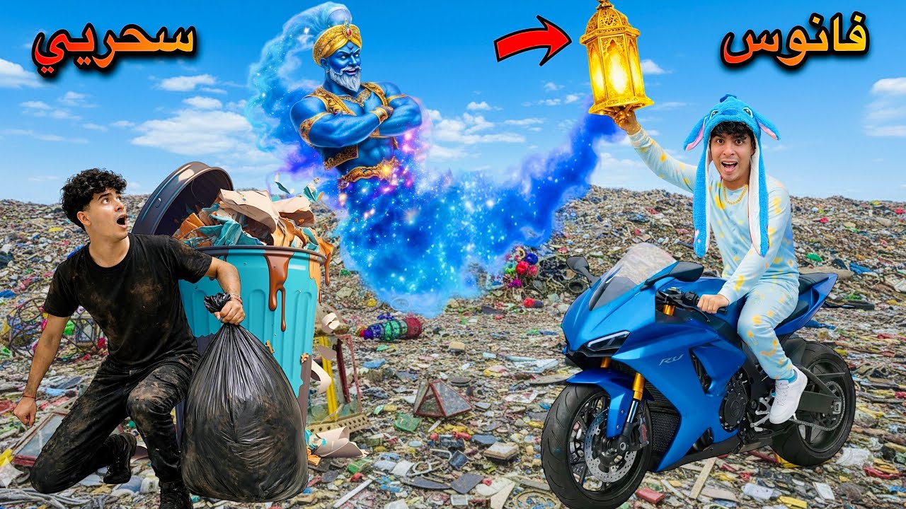 لما اخوك الصغير يلاقي فانوس سحري في الزباله كل الي تطلبو منو بيكون حقيقه🏮🌙😂(كارثه حصلت😱)