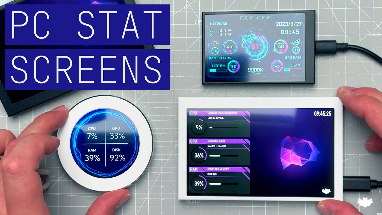 Отображение статистики ПК (Turzx Turing Smart Screen, AIDA64 не требуется)