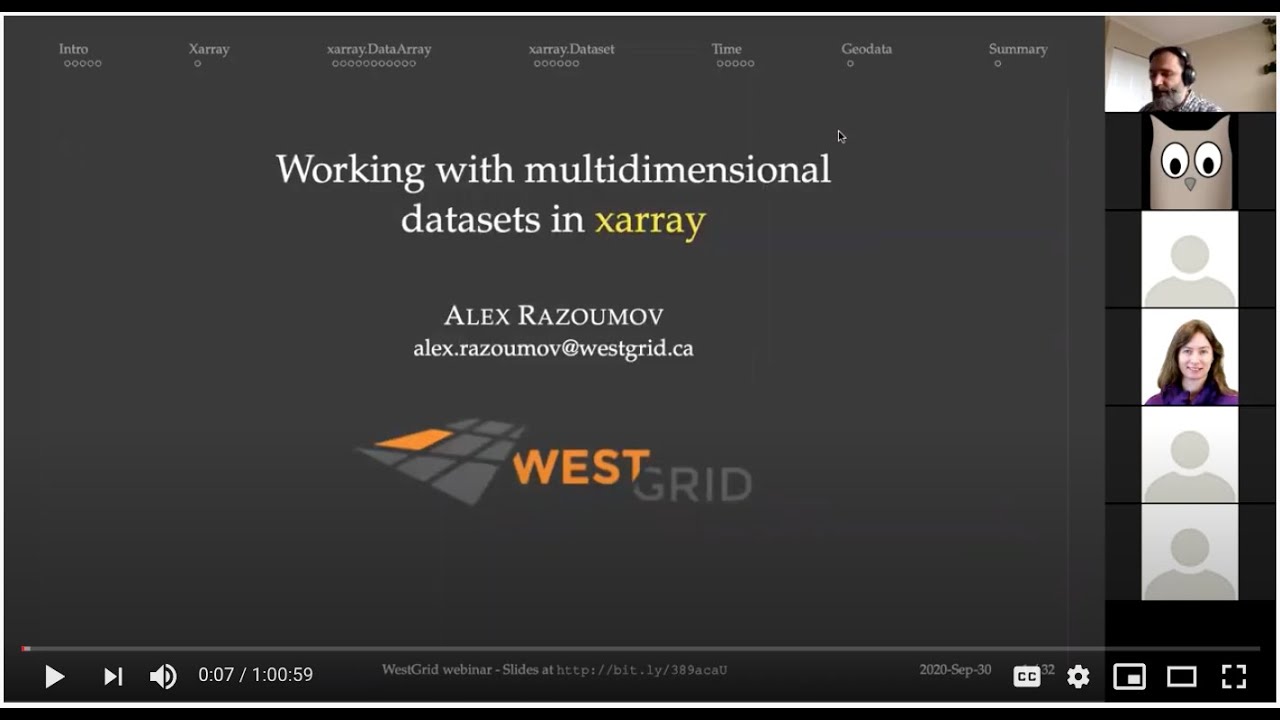 Working with multidimensional datasets in xarray