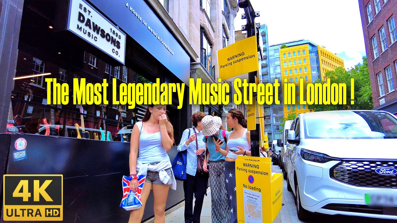 London walking tour at Denmark Street | The Iconic Music Street tour in 4K