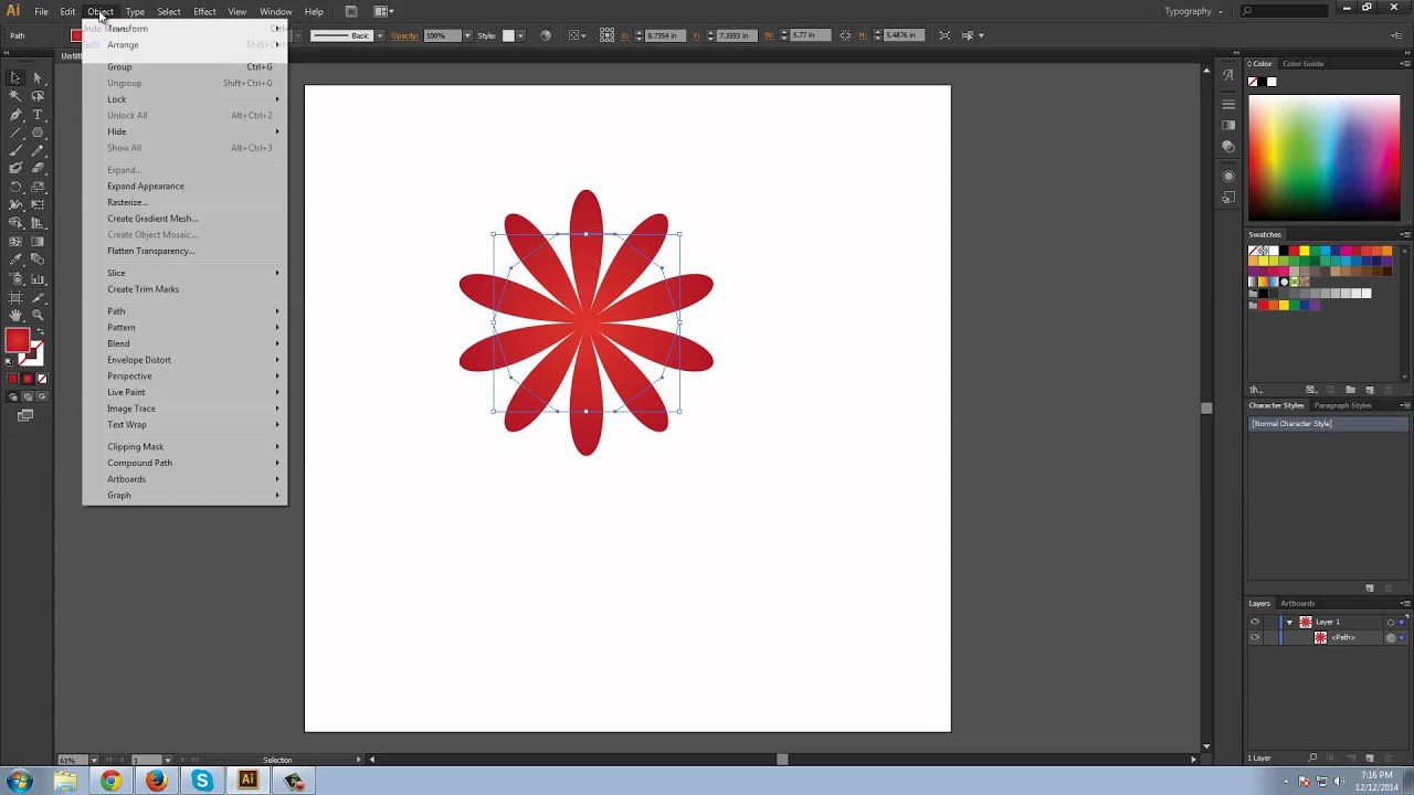 How To Make A Flower In Adobe Illustrator - Pucker & Bloat Tool - Beginners Tutorial