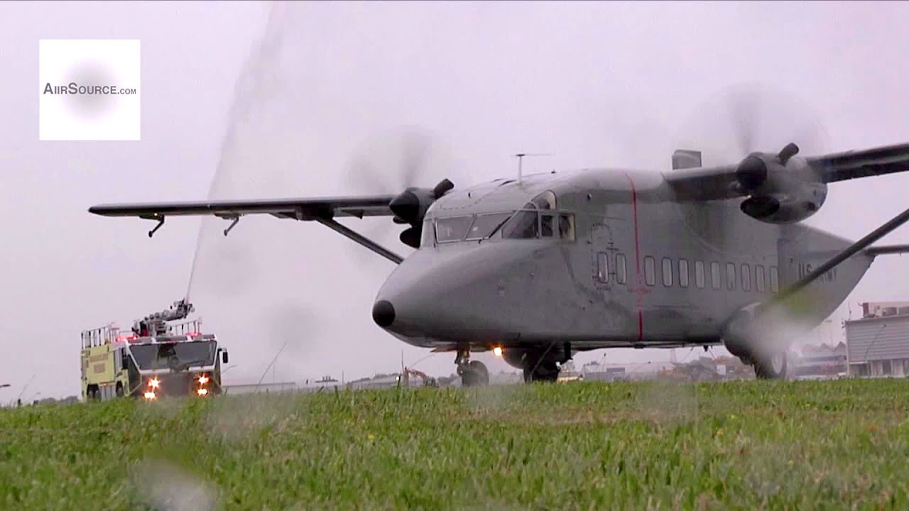 C-23 Sherpa Retirement - Fire Hose Salute