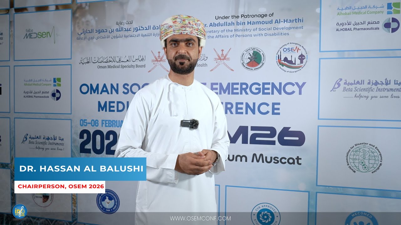 OSEM 2026 Chairperson, Dr. Hassan Al Balushi, announcing the rap up of the third day of #OSEMConf
