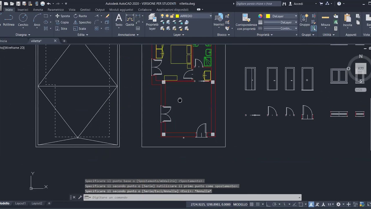 AUTOCAD FACILE VIDEO 11 POSIZIONAMENTO ARREDI