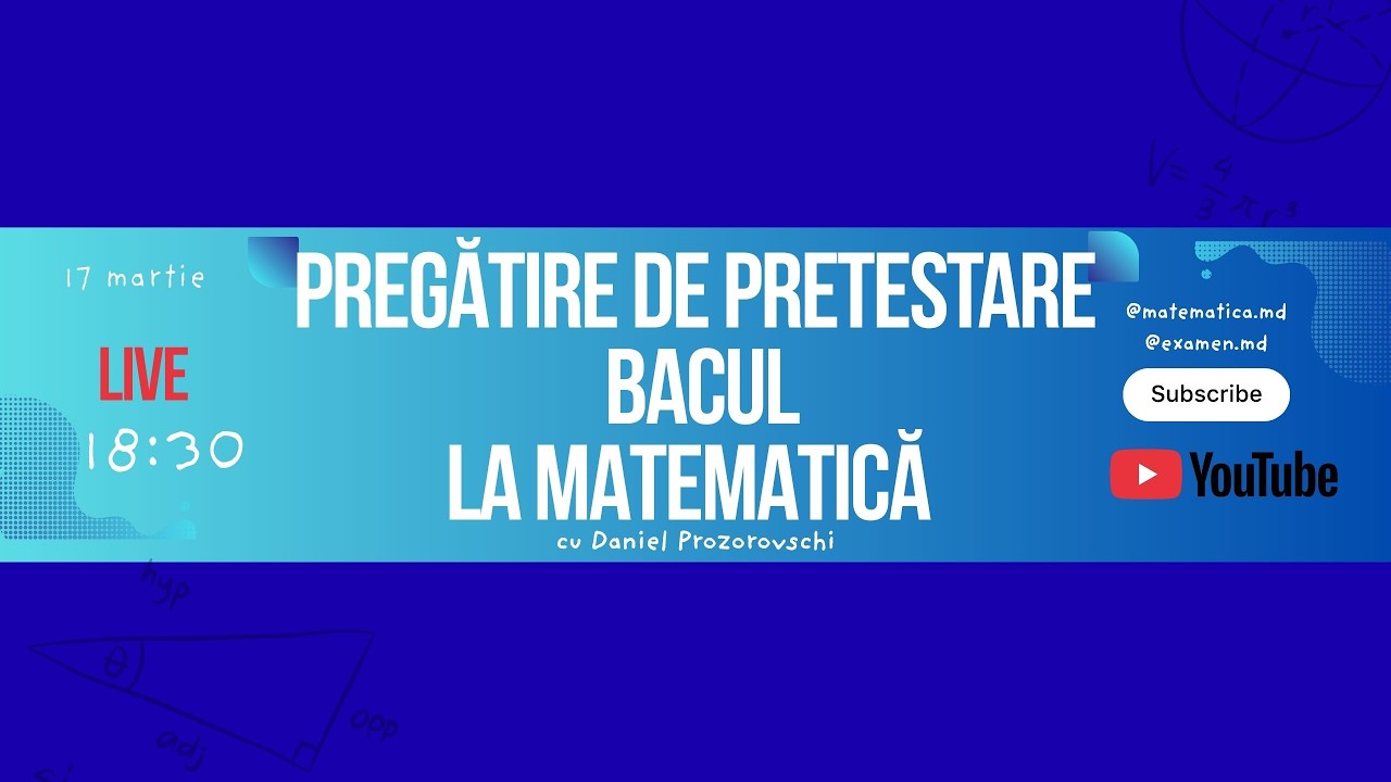 Pregătire de Pretestare😱 | Bacul la matematică - LIVE cu Daniel Prozorovschi