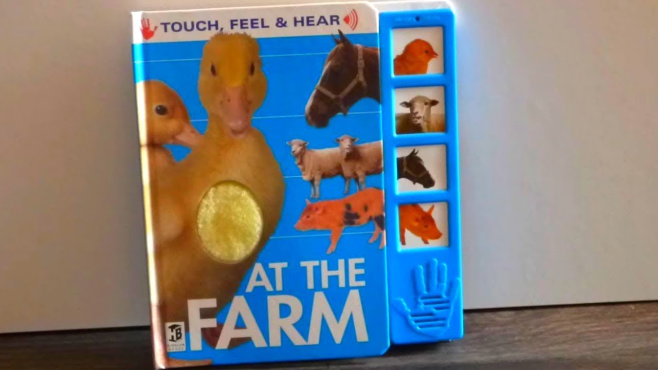 At the Farm Touch, Feel, Hear noisy animal sounds board book by Hinkler books