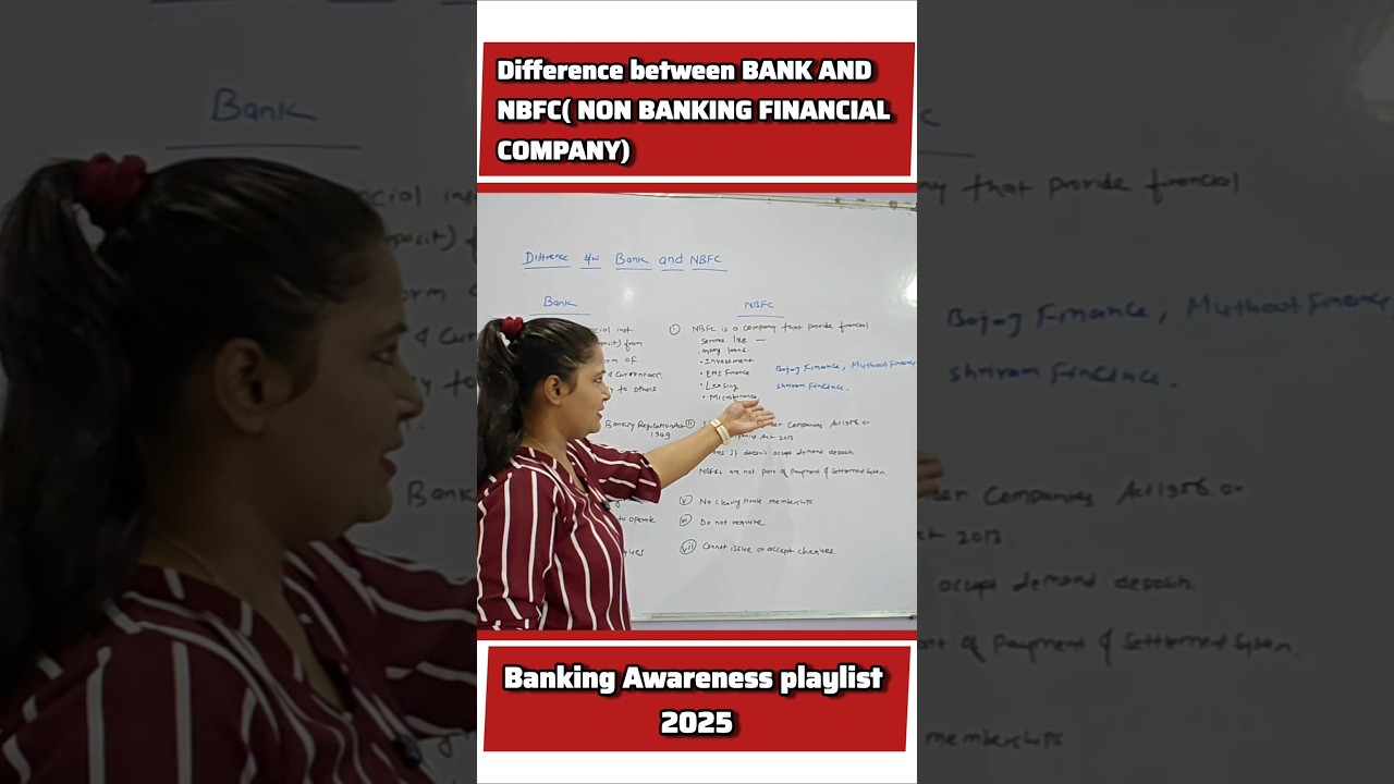 Difference between Bank and NBFC (None Banking financial company).||Banking awareness playlist.